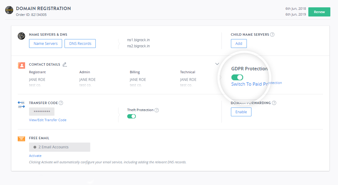 GDPR toggle switch