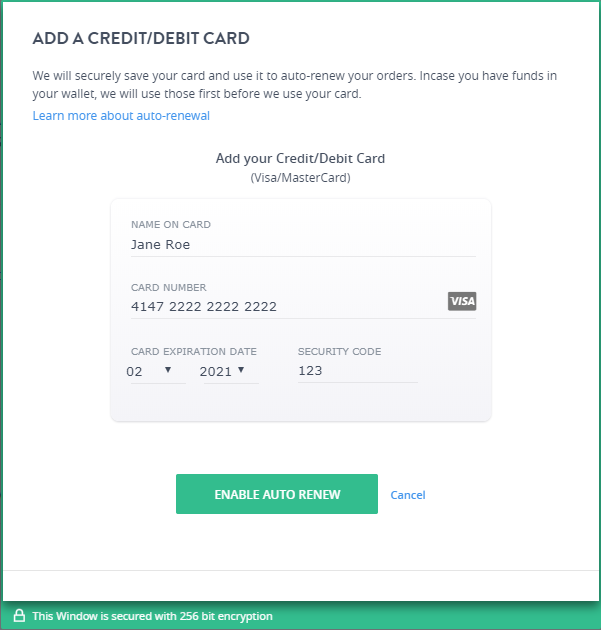 Add Card Details