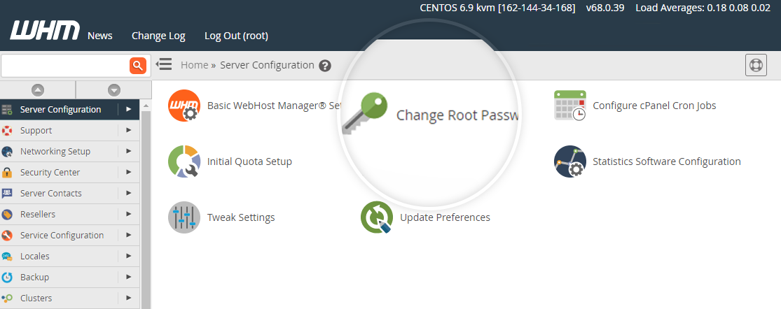 Change Root Password