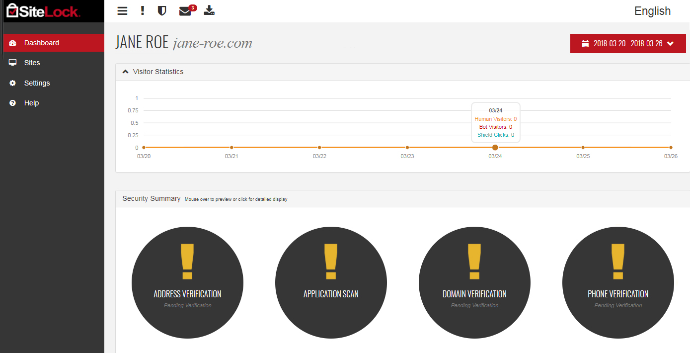 sitelock dashboard