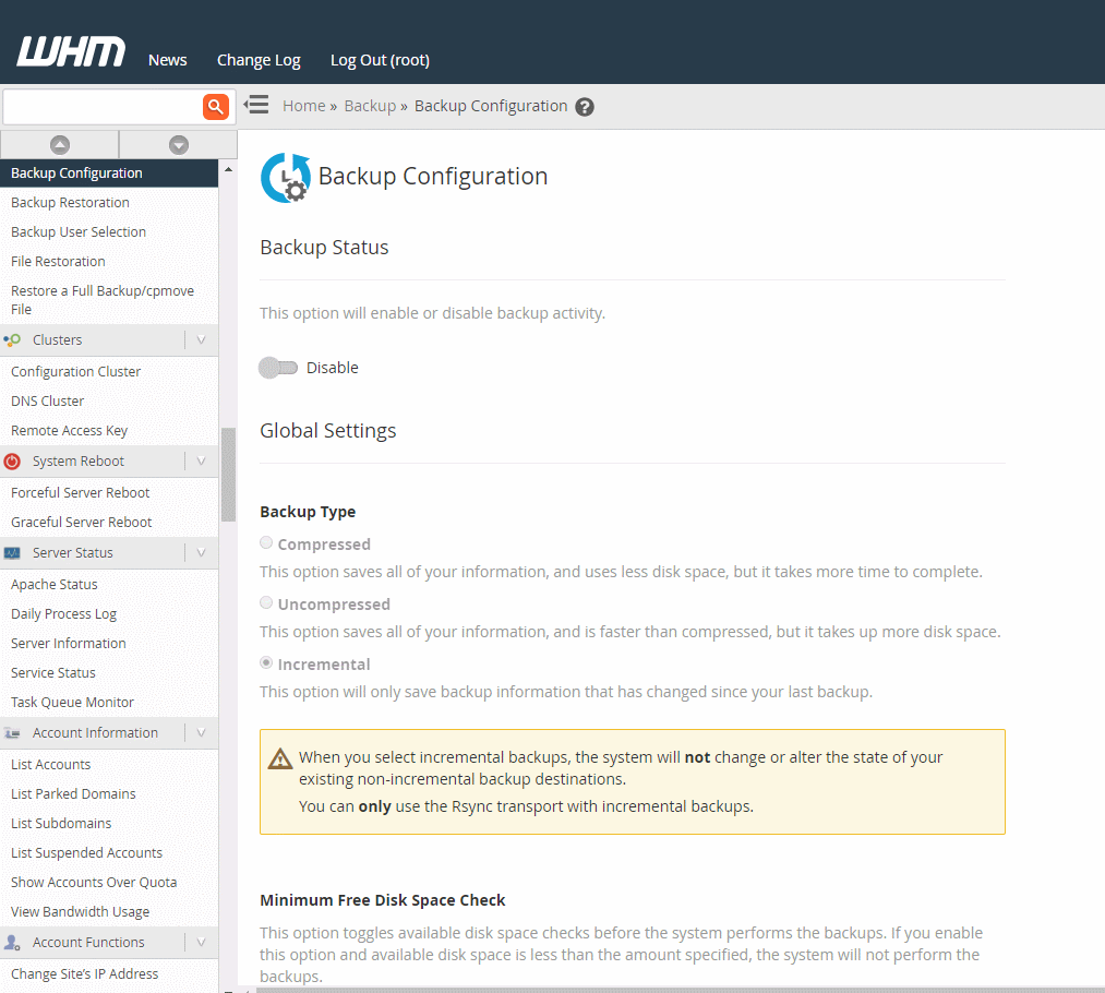 Backup Configuration VPS