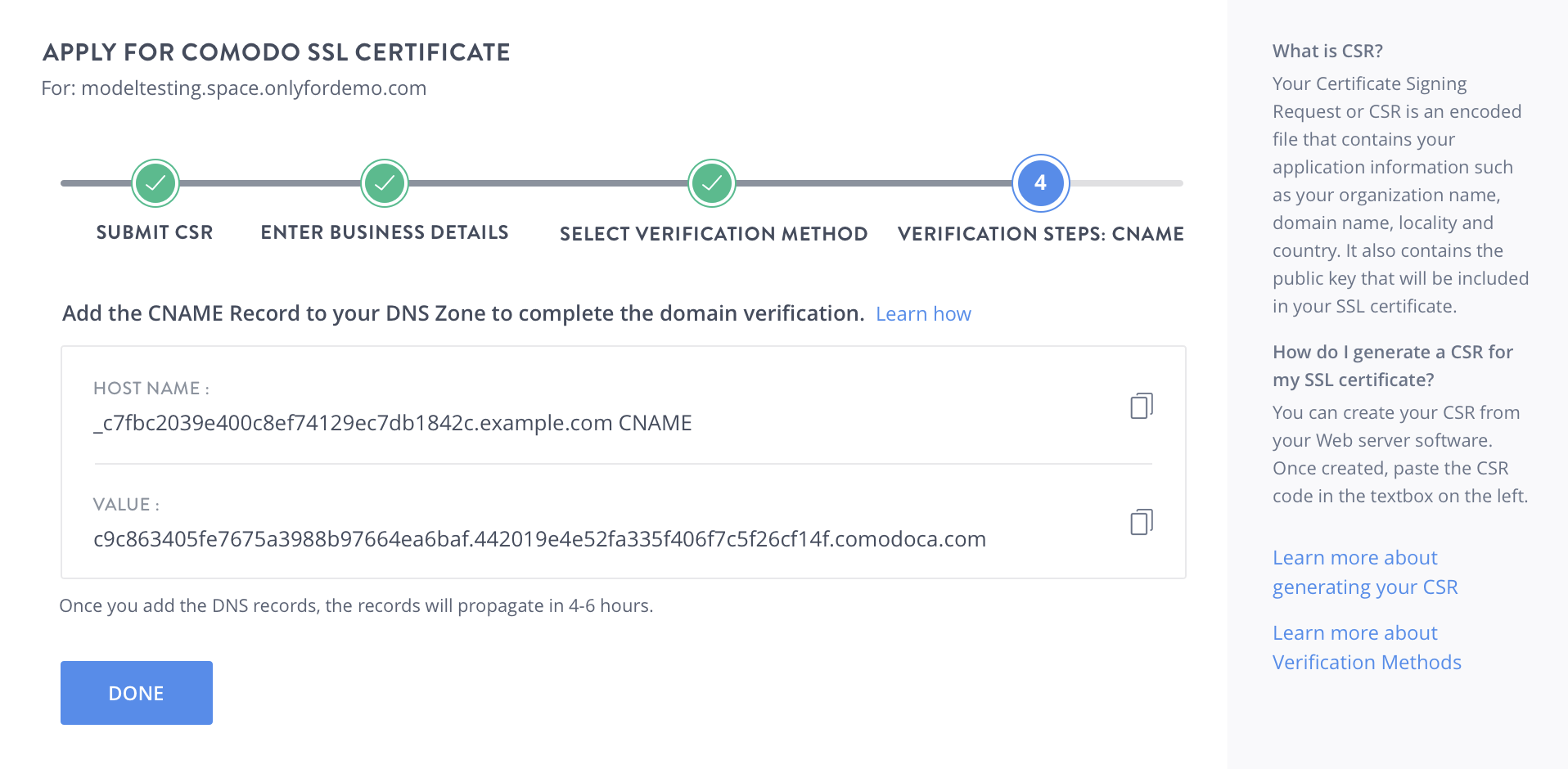 CNAME Verification